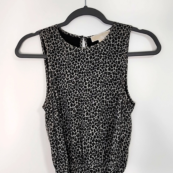Michael Michael Kors Black Brown Handkerchief Hem Cheetah Print Dress - Picture 9 of 17